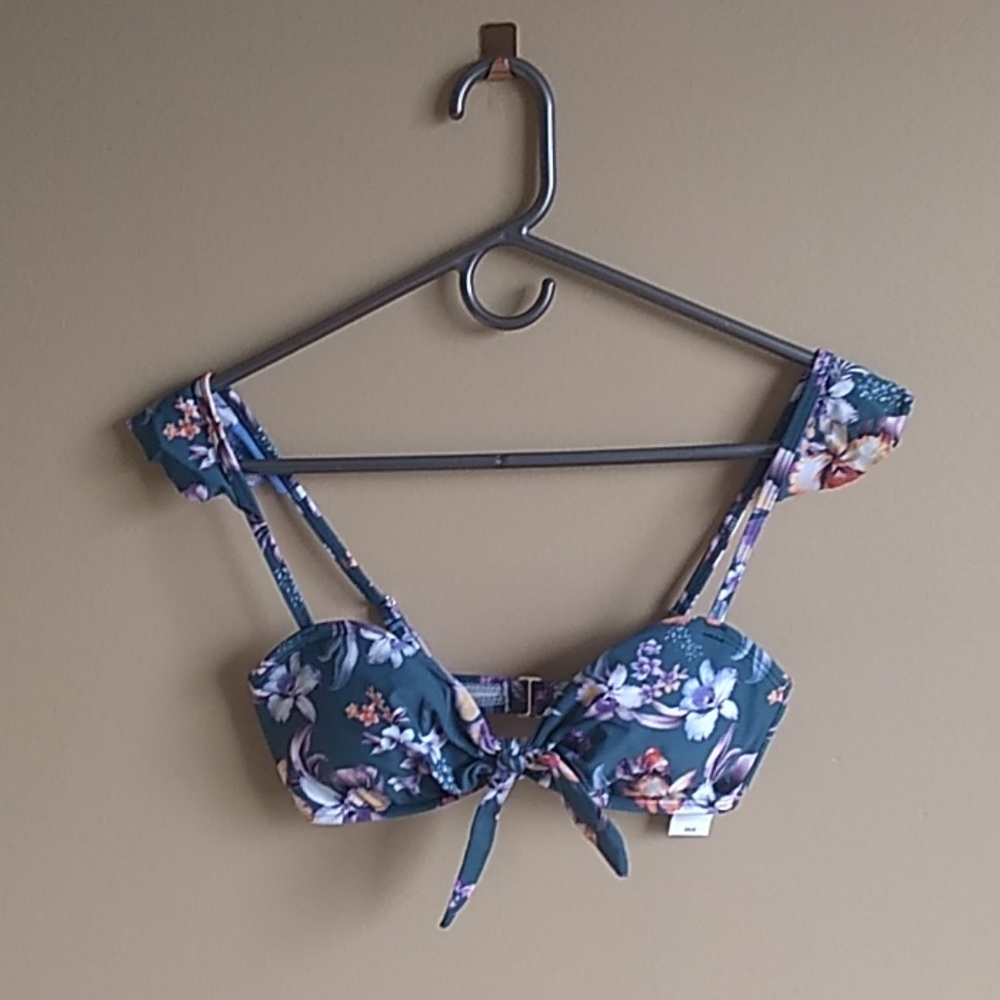 Teal floral Express bikini top